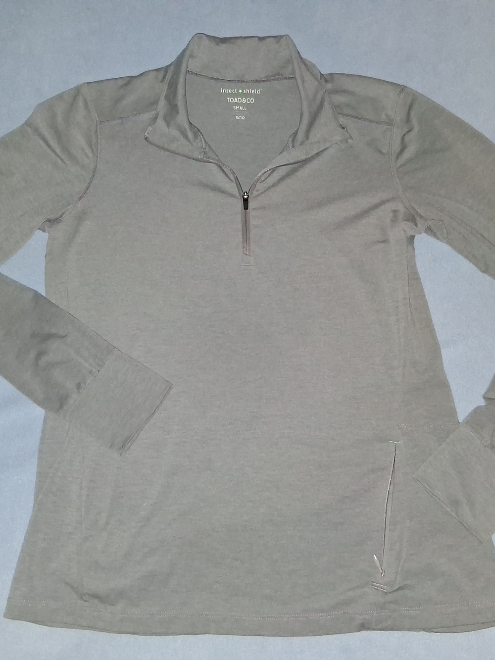 Toad&Co Women's Light Gray Half-Zip Long Sleeve Pullover